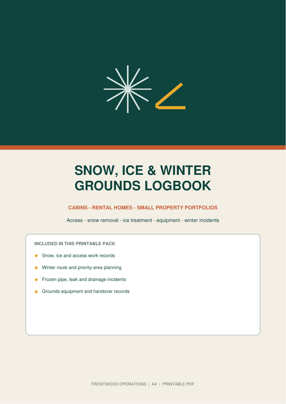 Snow and winter grounds maintenance logbook