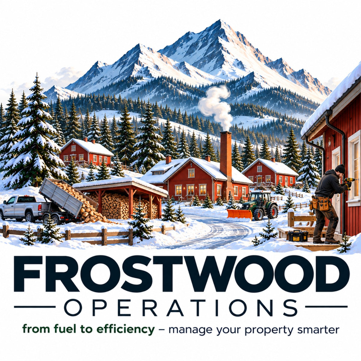 Frostwood Operations – vedleverans, snöröjning och underhåll av fastigheter på vintern.