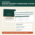 Frostwood Winter Property Operations System Pro digital download with logbook and Excel dashboard